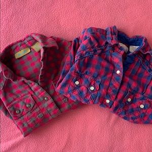 Lot of 2 Girls Western Shirts- Size Small